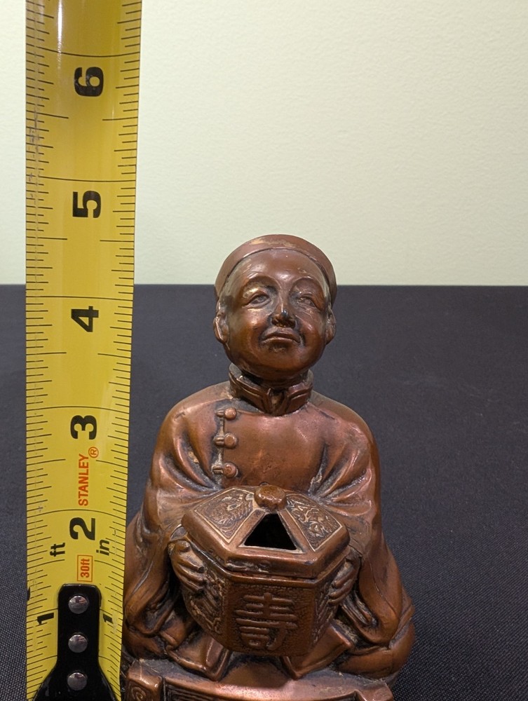 Vintage Bronze Figural Mandarin Incense Burner Statue