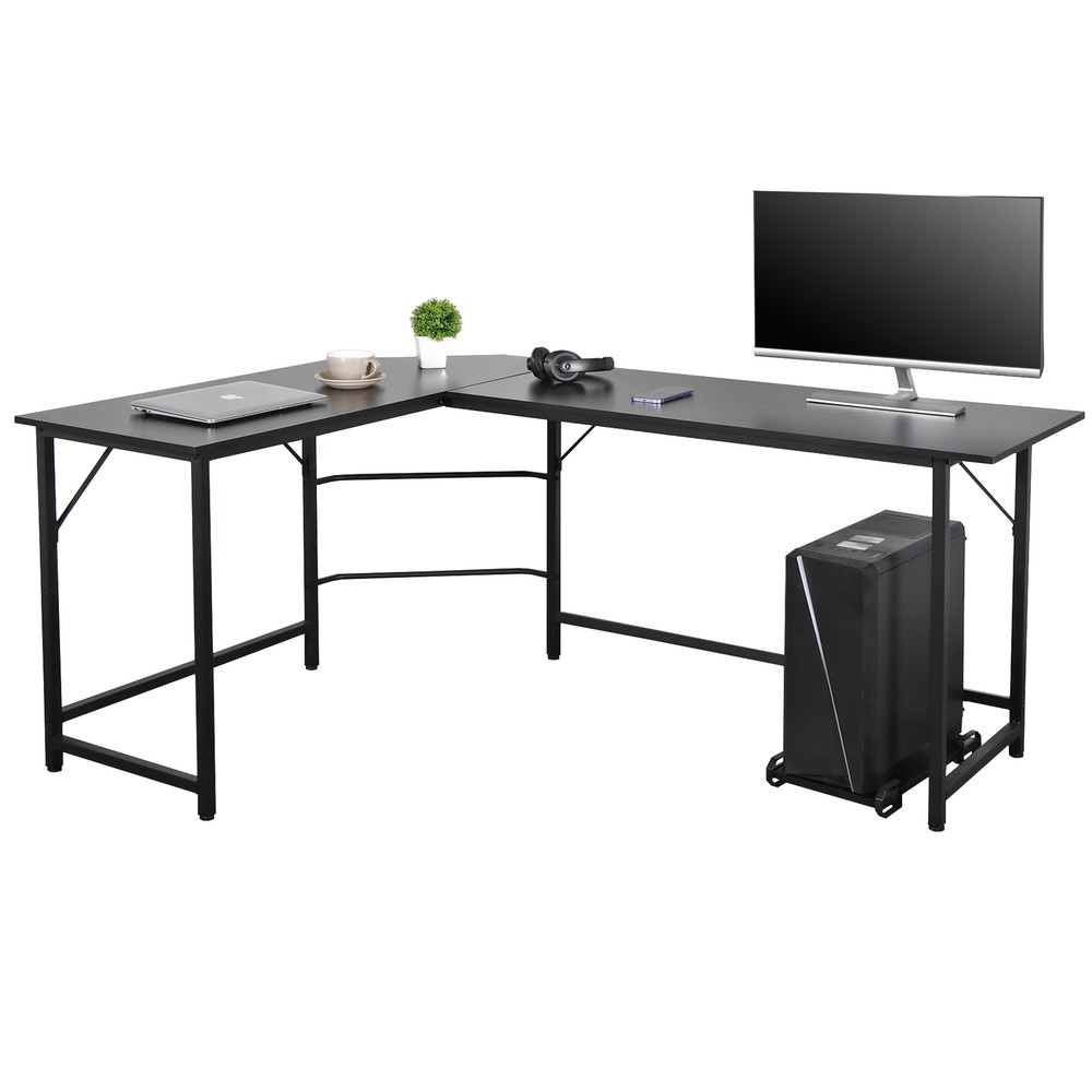 66" L-Shaped Computer Desk Large Workstation Home Office PC Stand Modern