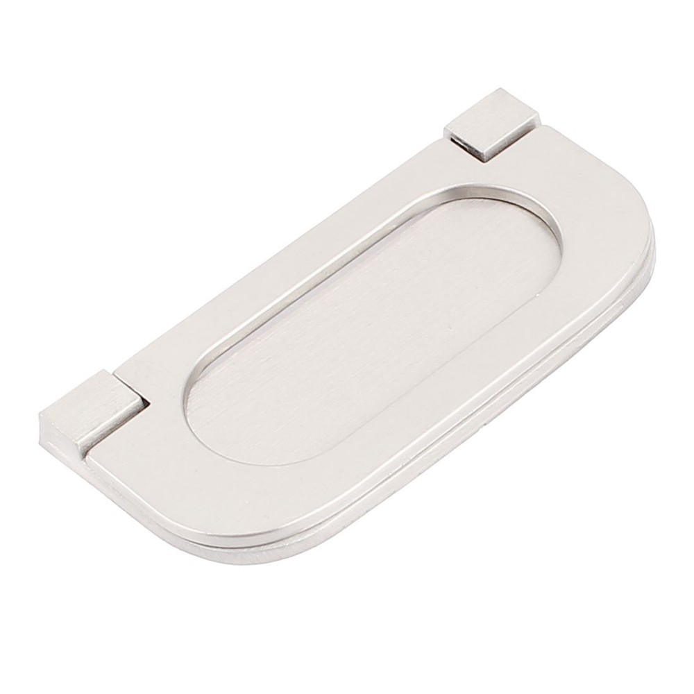 Cupboard Drawer Metal Flush Mount Door Pull Handle Silver 2pcs