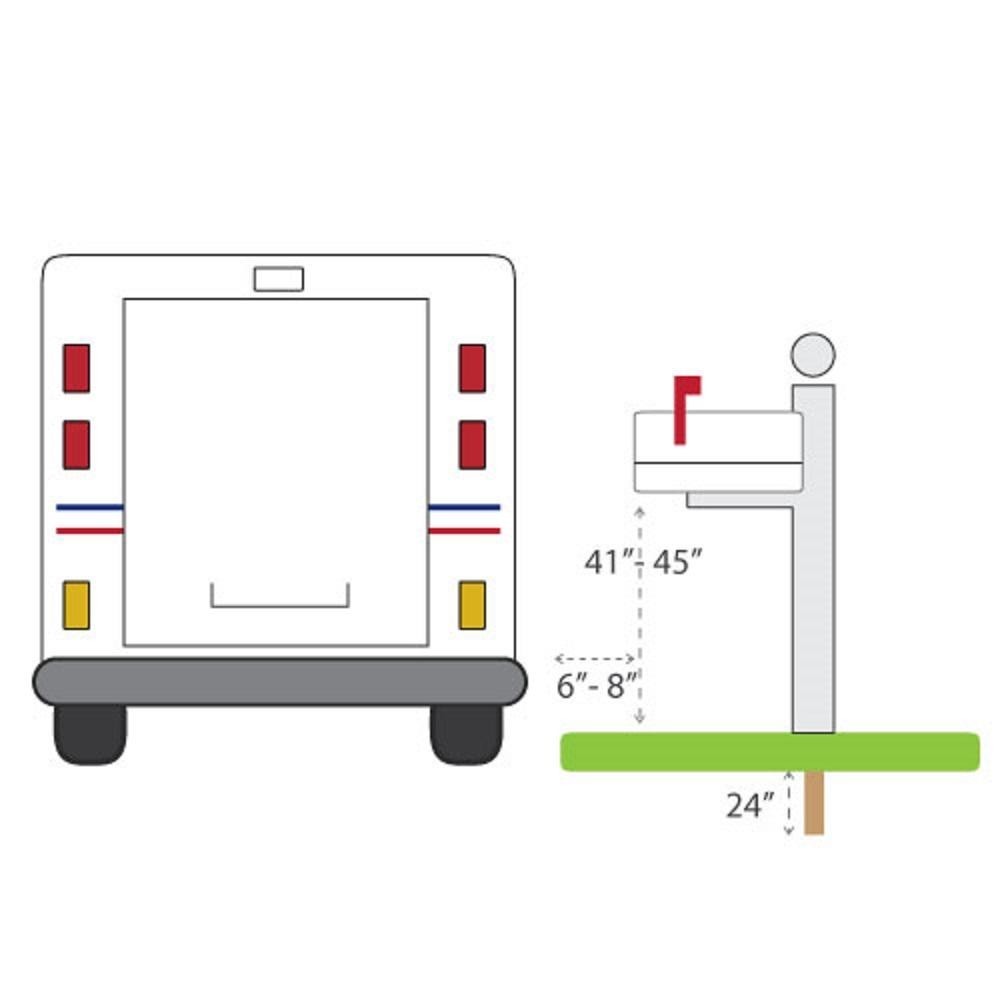 Architectural Mailboxes Grayson Medium Steel Post Mount Mailbox Gray ST1000AM