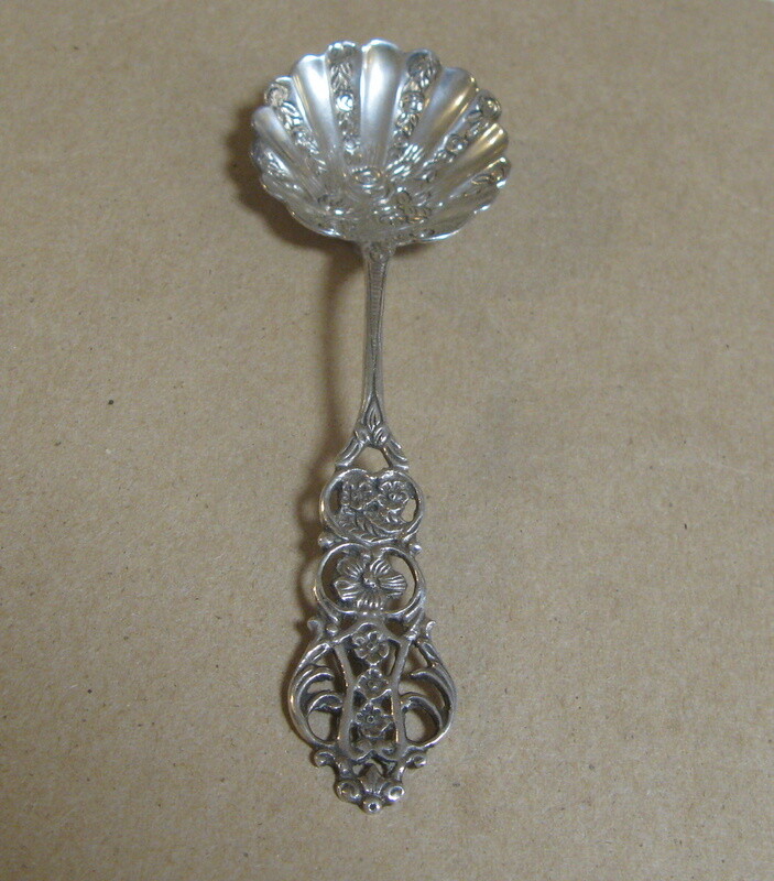 Vintage GEWE M Swedish Silver Berry Serving Spoon Signed
