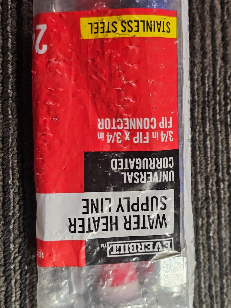 (QTY 2)Everbilt 1003 421 153 3/4"x3/4"x24" Water Heater Connector Corrugated