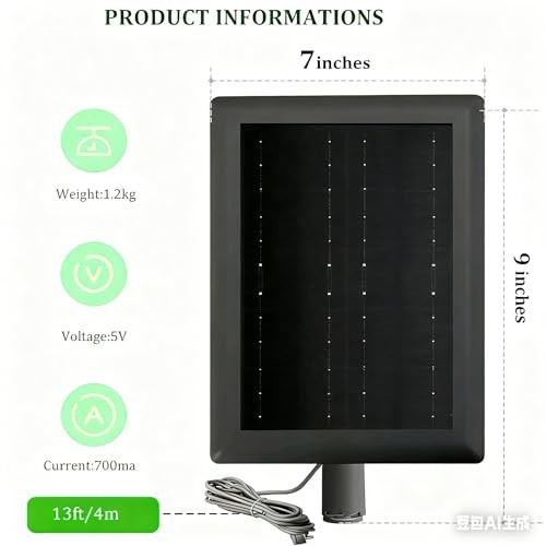 2 Pack Ring Solar Panel(2nd Generation), 5W Solar Panel Charger with Mount for