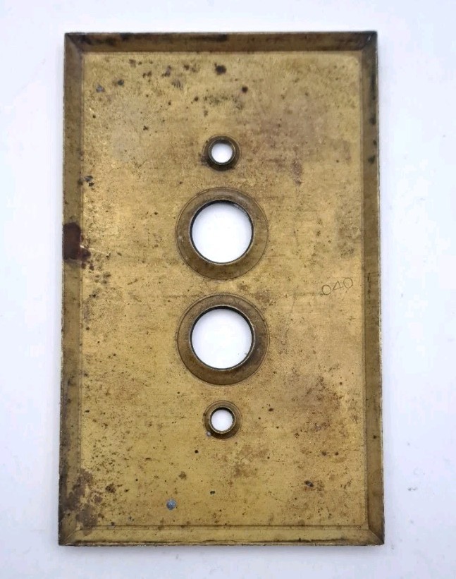 Vintage Push Button Light Switch Wall Plate Covers Rectangle Brass Hardware