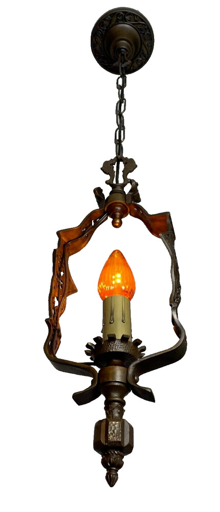 1930's HIGH QUALITY  SOLID BRONZE PENDANT