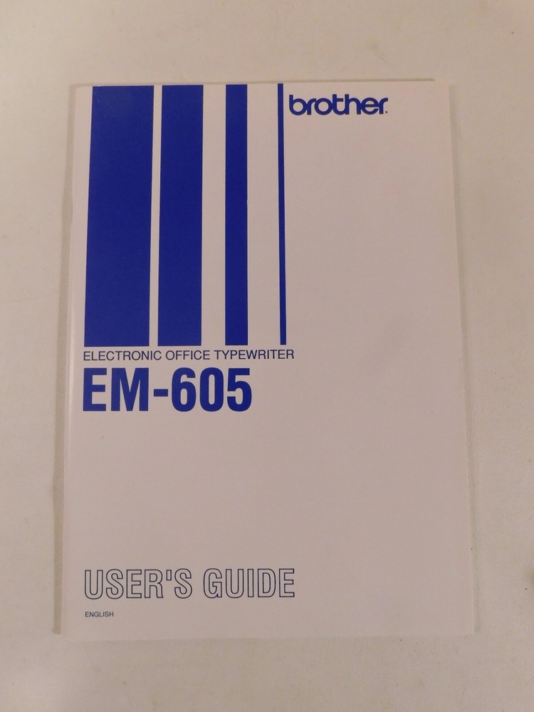 Brother EM-605 Typewriter User Guide 1989 - Excellent