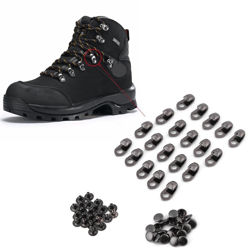Boot Hook Eyelets - Speed Hooks with Rivets for Repair/Camp/Hike/Climb Access...