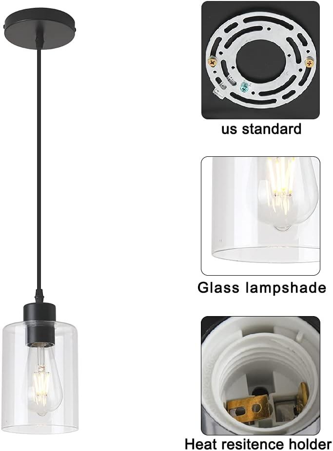 Versatile Dimmable Pendant Lights with Adjustable Height - 2 Pack, Kitchen Style