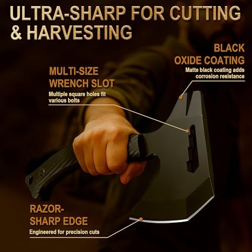 Tactical Axe Sickle Set, Survival Axe, Sharp Tomahawk with Sheath, Portable