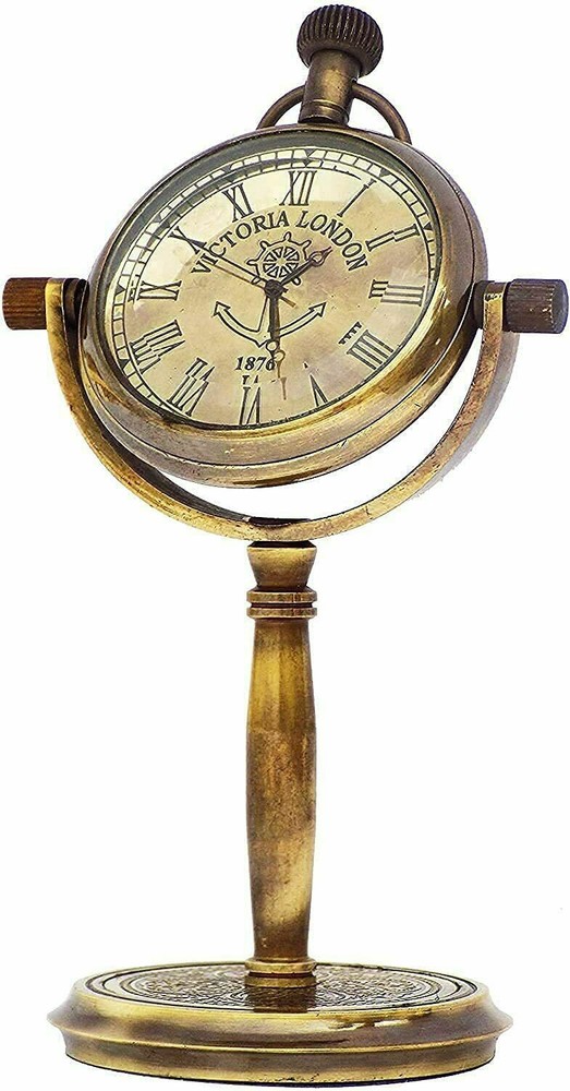 Antique Nautical Brass Table Top Clock Desk Clock Desktop Maritime Clock Gift
