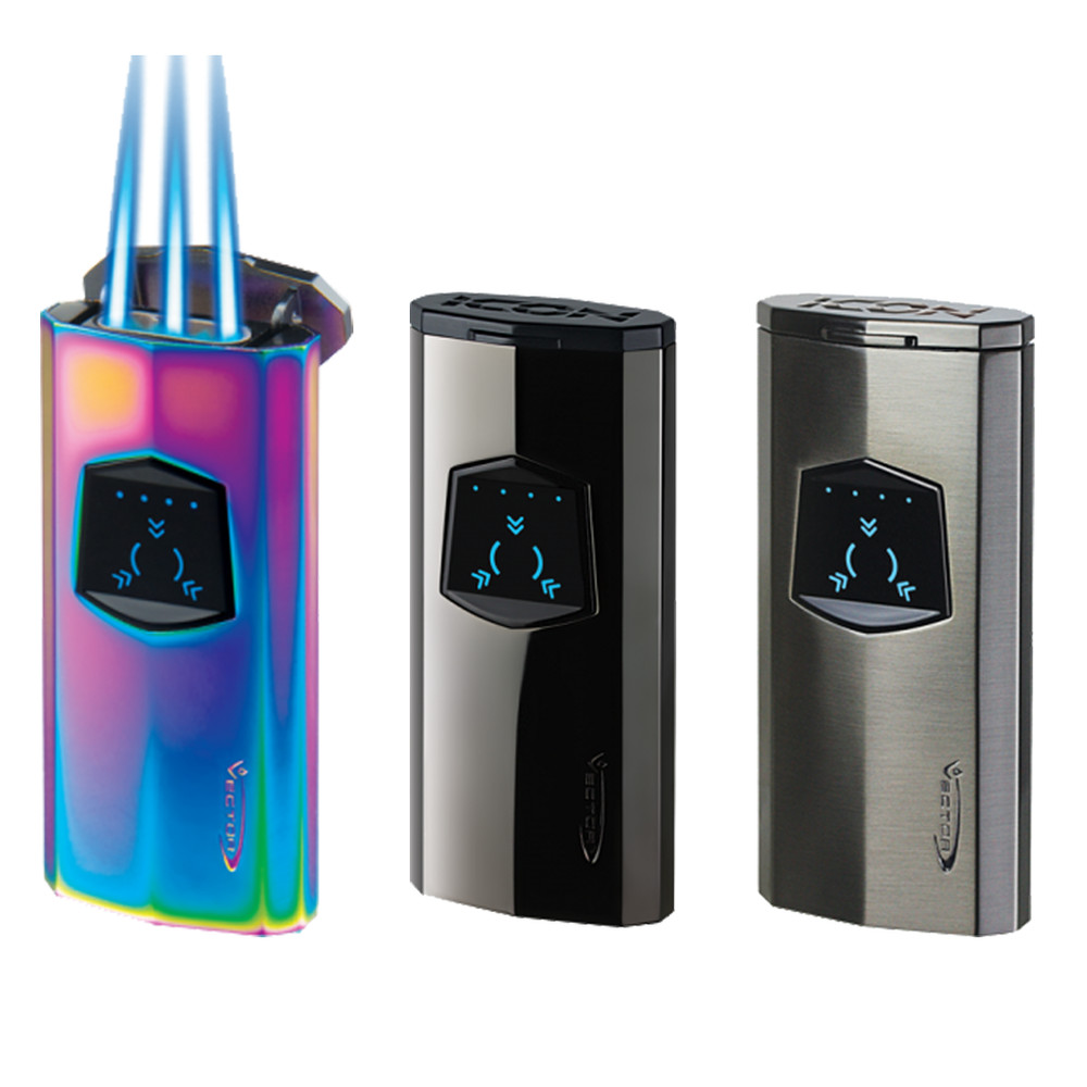 Vector Icon Triple Torch Lighter Electric USB Sensor Ignition Windproof