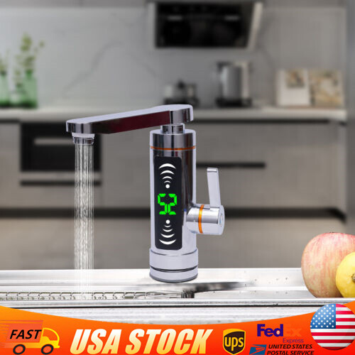 3000W Electric Hot Water Heater Faucet Tankless Instant Kitchen Bathroom Tap