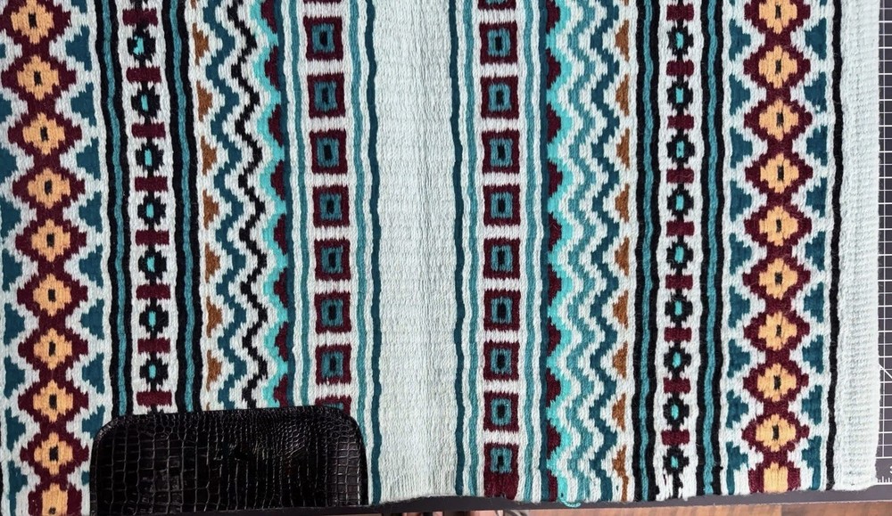 Multi With Black&white western Show wool saddle blanket Oversized 34*42