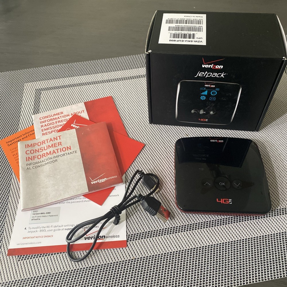 Verizon EUFI890 Jetpack 4G LTE Mobile Hotspot Black