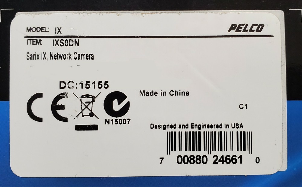 Pelco Sarix Box Camera IXS0DN