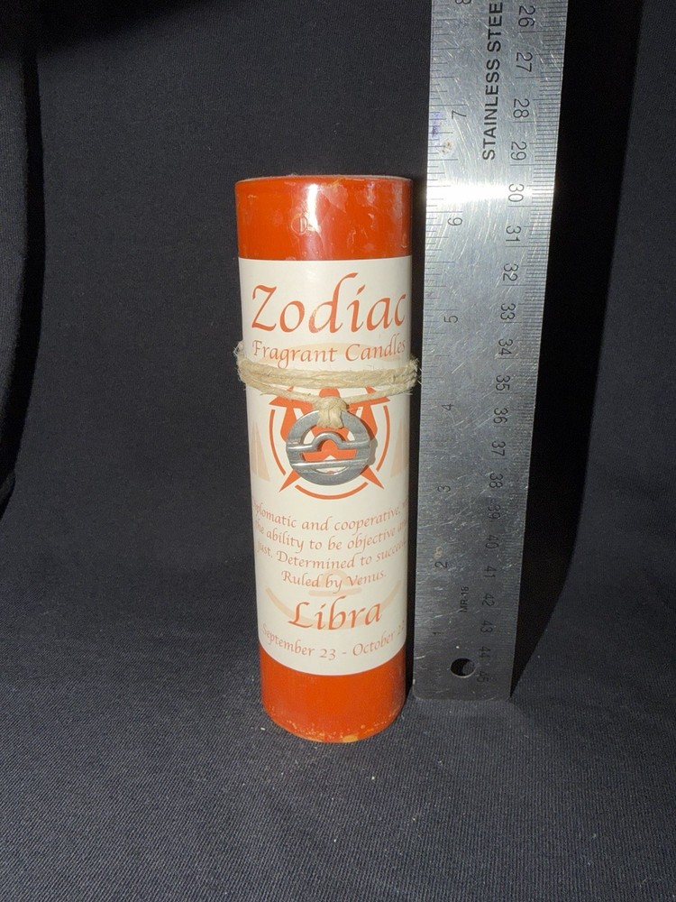 Libra Zodiac Candle w Pendant