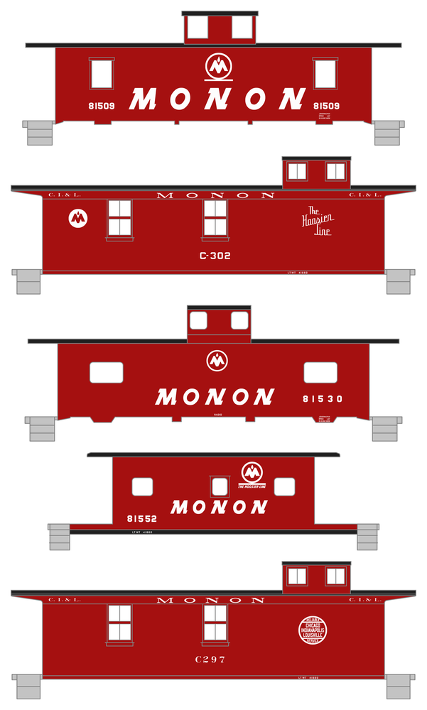 K4 O Scale Decals Monon Caboose White