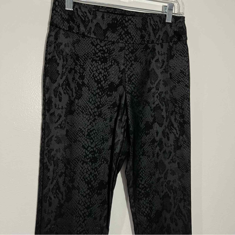 New Tina Stephens Black Snake Print Pull On Pants Size 2