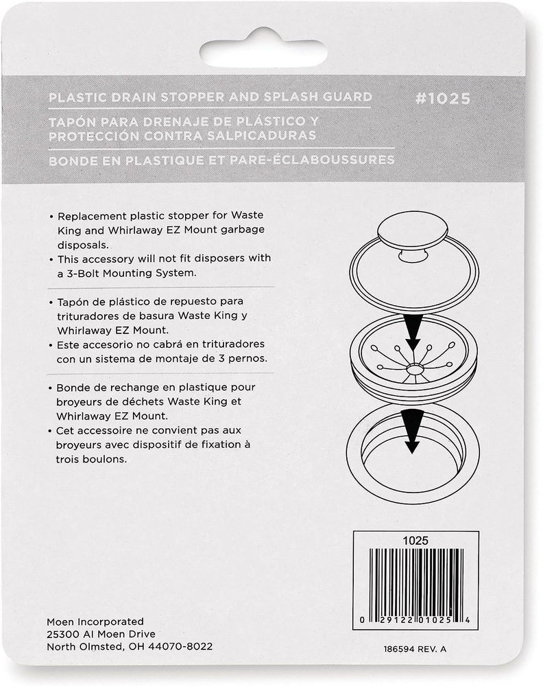 Waste King Black Disposer EZ Mount Garbage Disposal Stopper