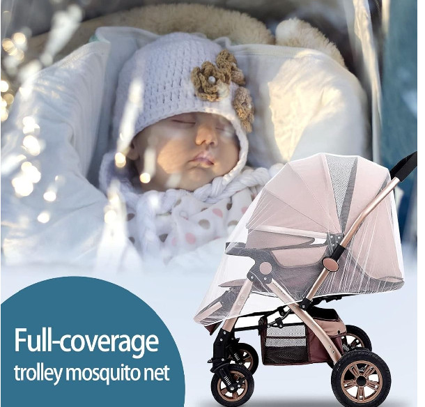 Universal Stroller Mosquito Net, Breathable Bug Protection for Babies, 150cm