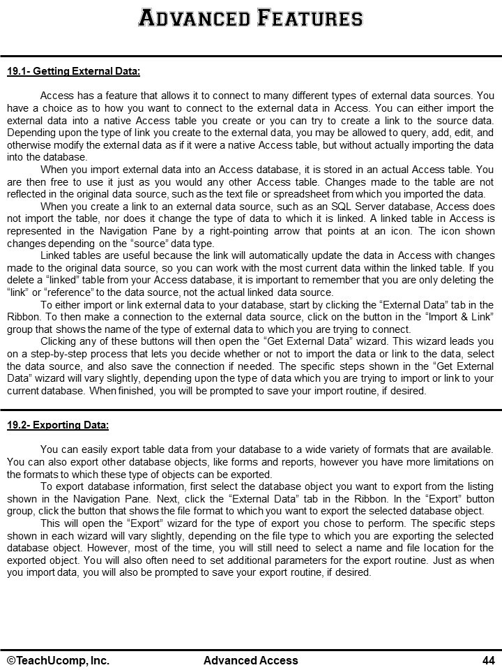 MICROSOFT ACCESS 2016 DELUXE Training Tutorial Course with Quick Reference Guide