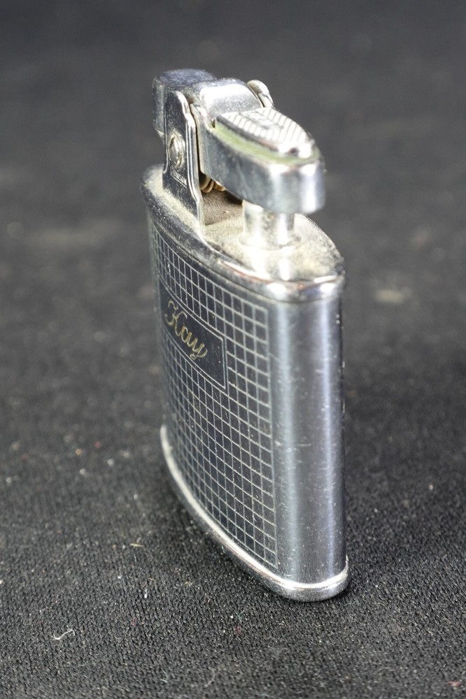 Vintage Ronson Standard Lighter Chrome Art Deco 'KAY' Engraved