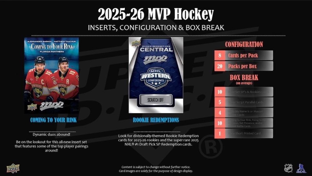 2025-26 Upper Deck MVP Hockey Hobby Box