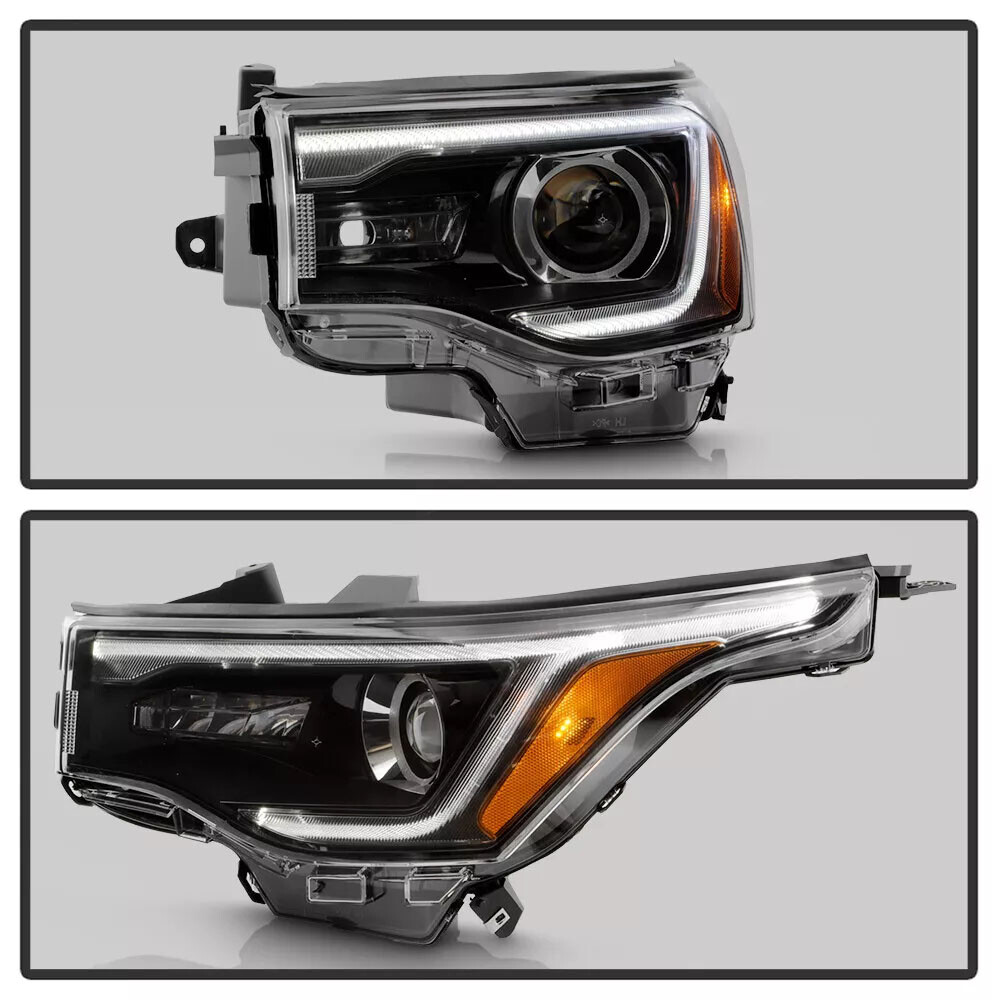 For GMC Acadia 2017-2019 w/ LED DRL Black Halogen Headlight Driver Left Assembly