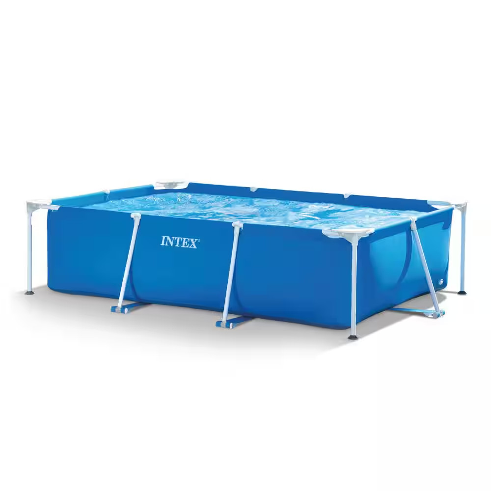 9.8 Ft Soft Sided Frame Pool 26" Deep Above Ground Outdoor Rectangular Backyard