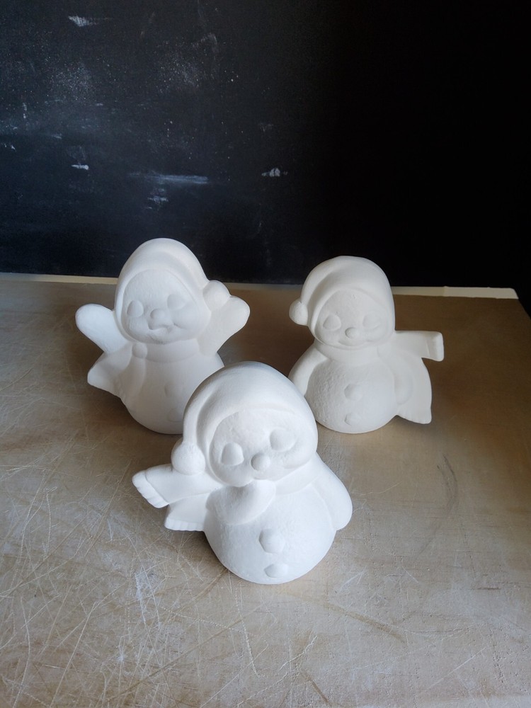 Ceramic Bisque Snowman  ( 3) Ready to paint