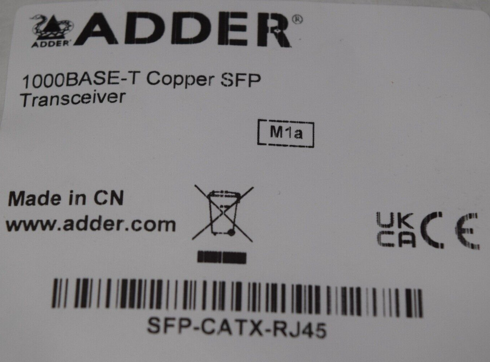 ADDER 1000BASE-T Copper SFP Transceiver Module SFP-CATX-RJ45
