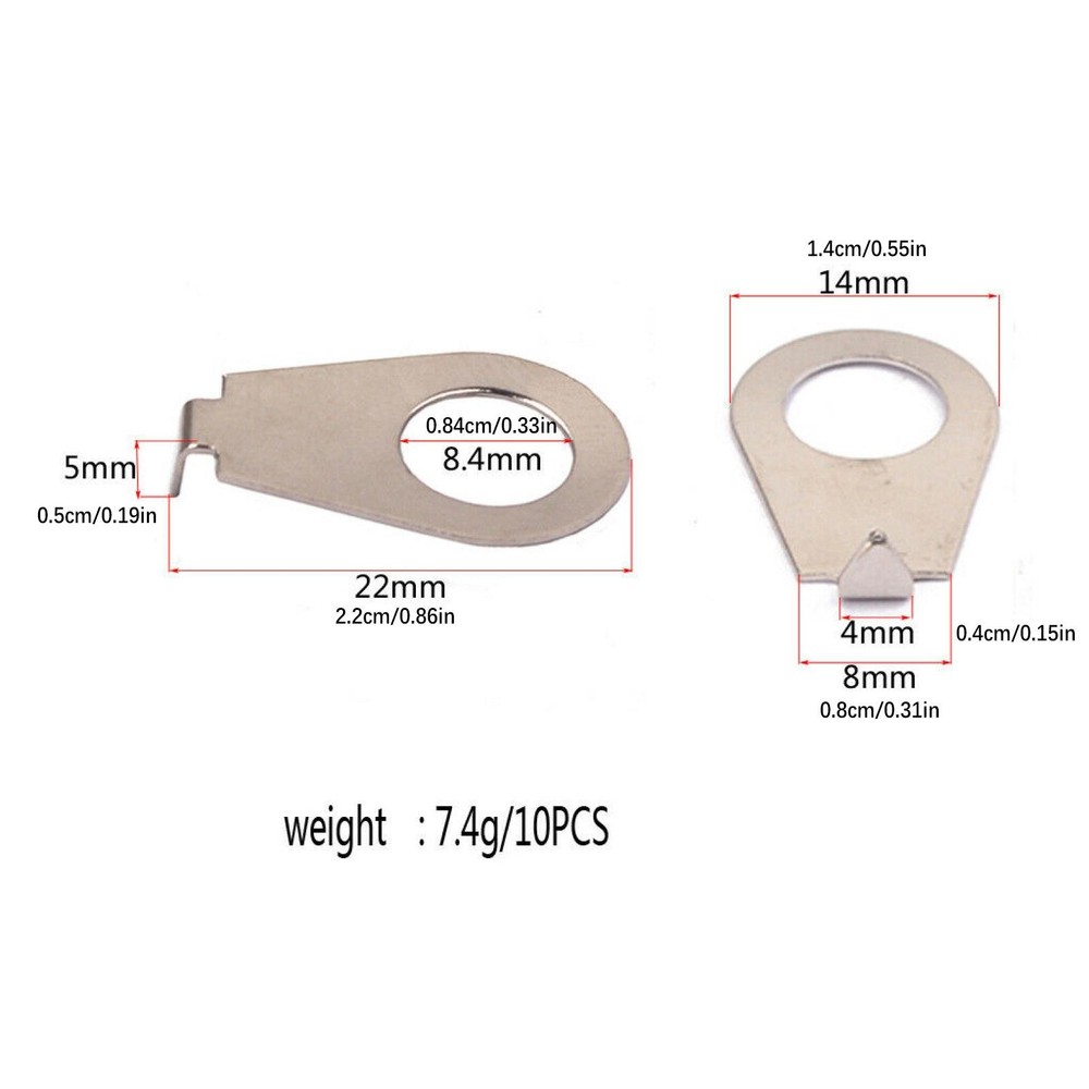 10 pieces 8.4mm Guitar Knobs Pointer Plate Knob Position Indicator Chrome B