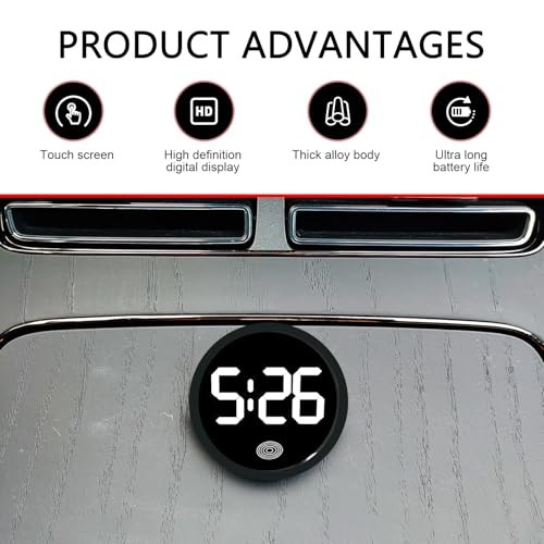 Car Clock, Mini Digital Dashboard Clock, LED High-Definition 1 PC White