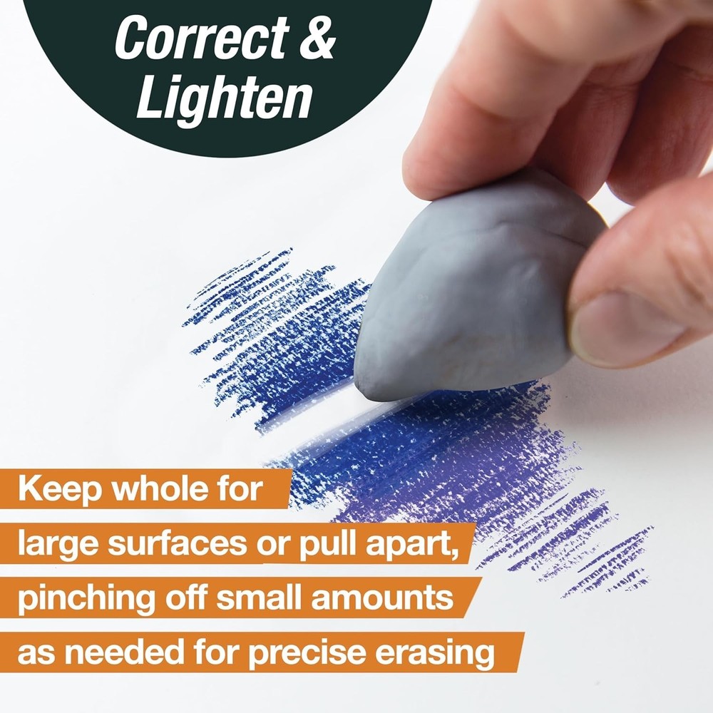 Versatile Kneadable Eraser for Artists - Grey with Convenient Storage Case