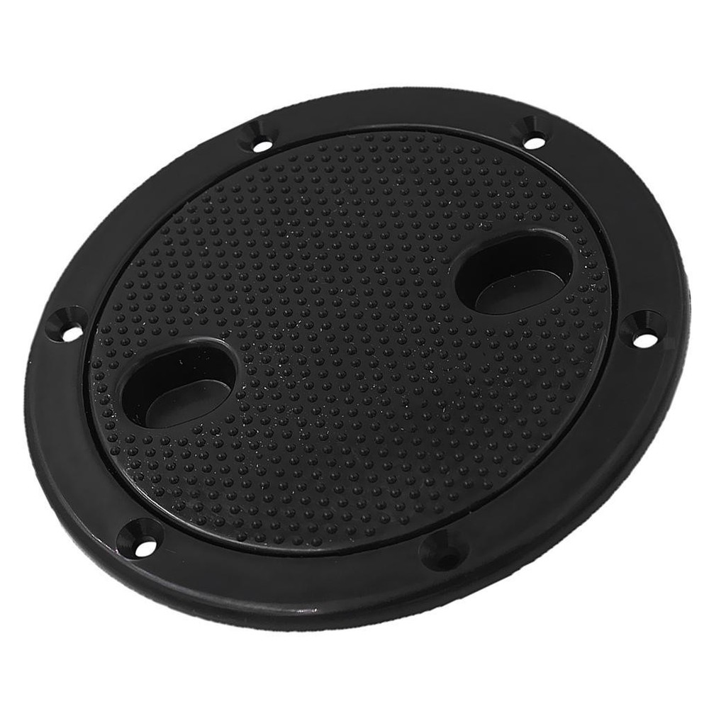 Boat Deck Plate with Boat Accessory 6 \\\"Black Plastic