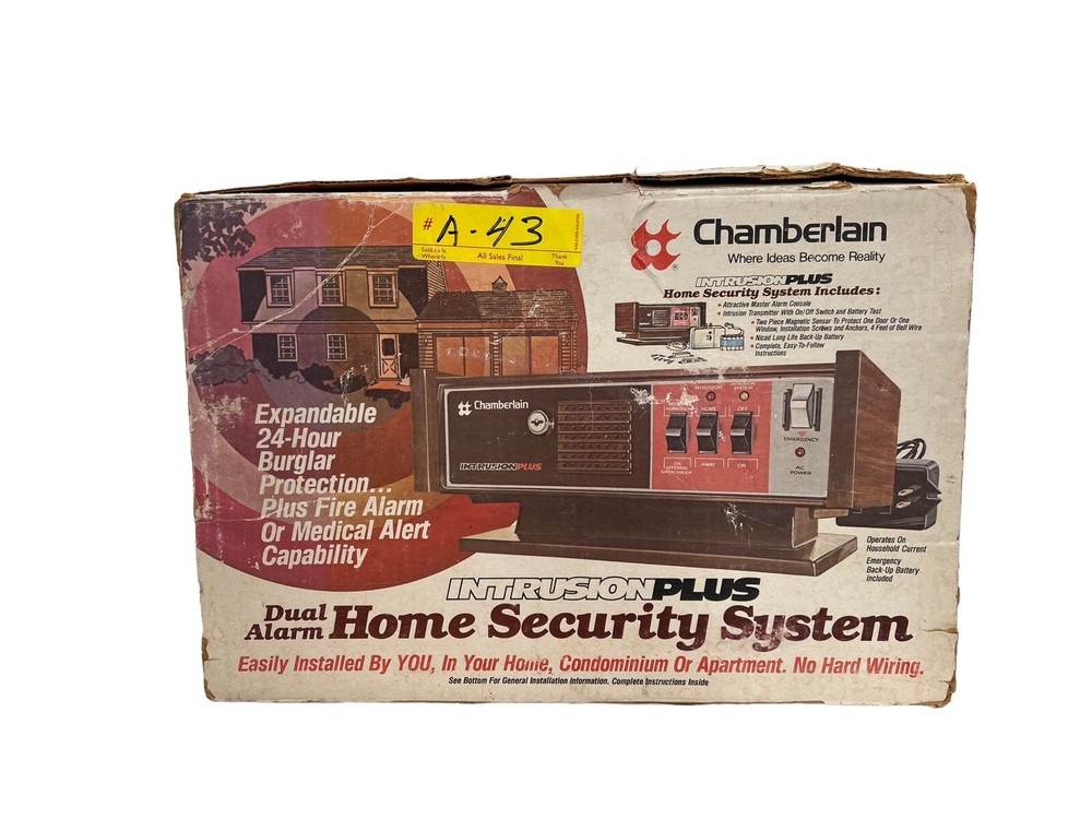 Vtg 1970's Chamberlain Intrusionplus Wired Home Security System - Untested