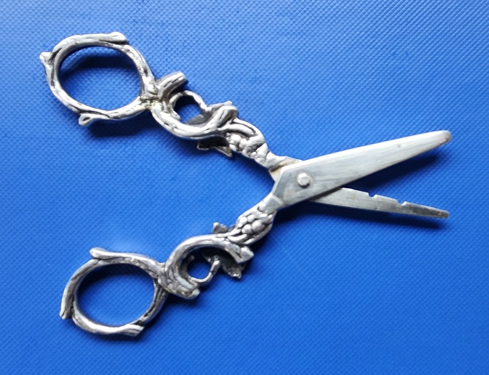 Vintage Silver Grape Scissors Marked JLH