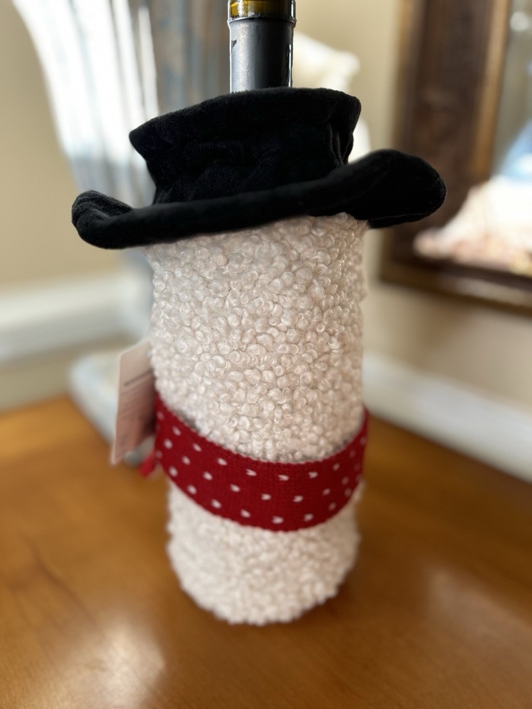 Pottery Barn Snowman Wine Bag NWT OB