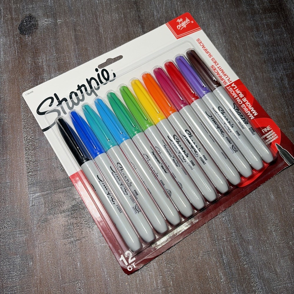Sharpie Fine Point Assorted Color Permanent Markers - 12 CT