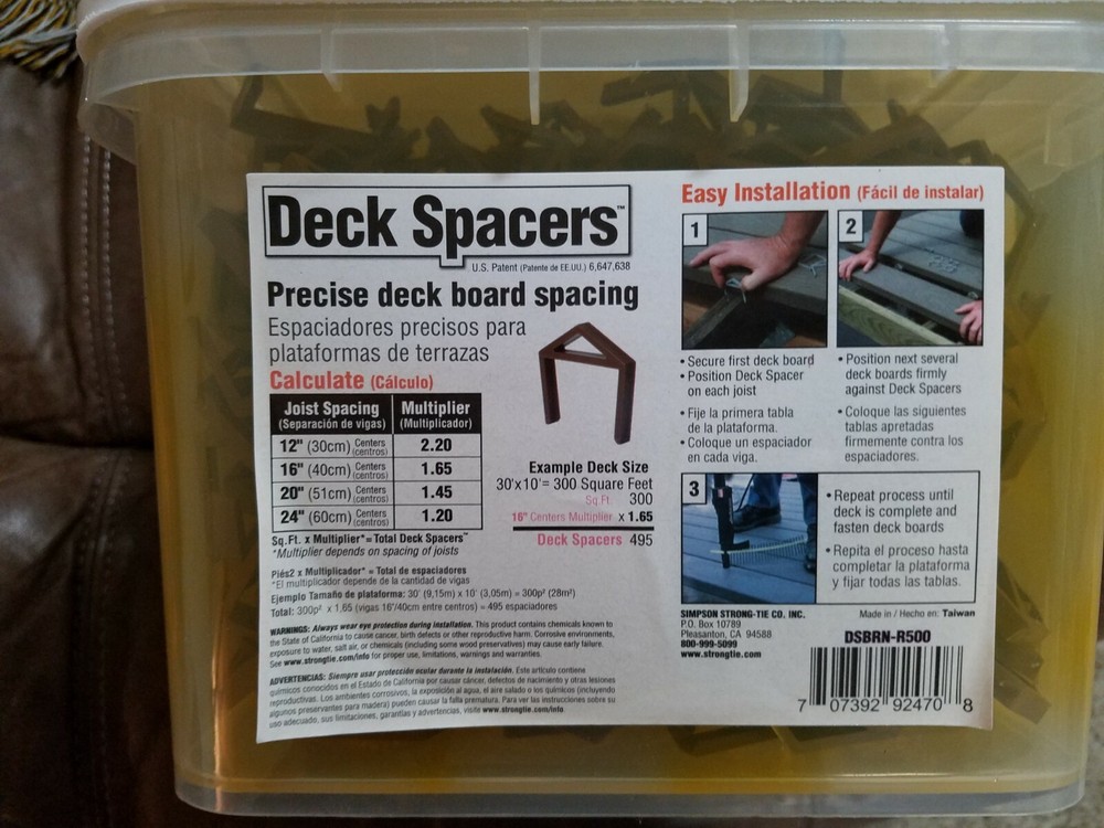 Simpson Strong-Tie DSBRN-R500 500 Count Brown Deck Board Spacers