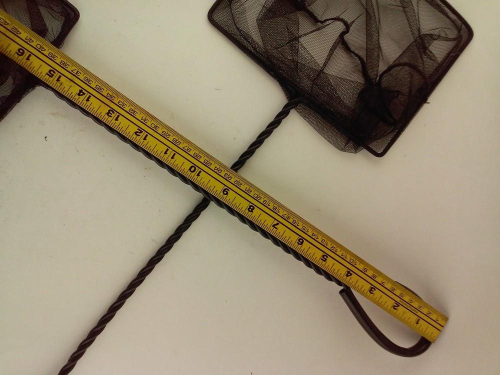 2 Pieces Handheld Aquarium Net Skimmer Mesh Net Black