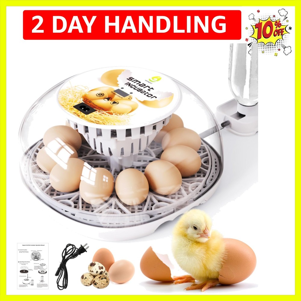 Incubators for Hatching Eggs Quail Egg Incubator 12 Eggs with Automatic Egg T...
