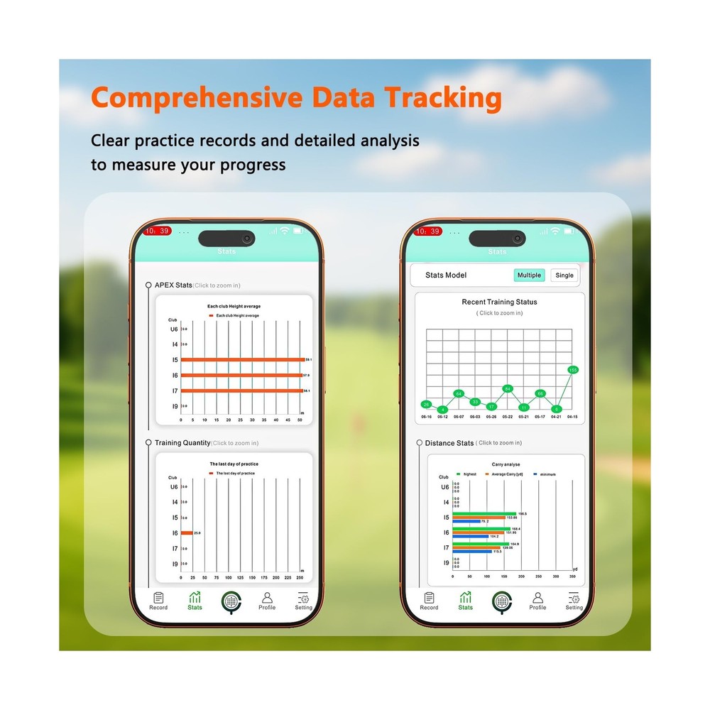 Golf Launch Monitor & Simulator: Portable Swing Analyzer for iOS/Android Phon...