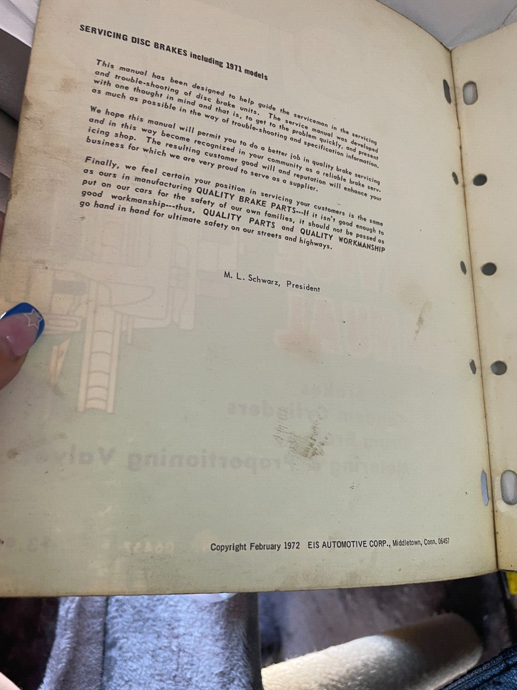 1972 EIS BRAKE PART SERVICE MANUAL 799