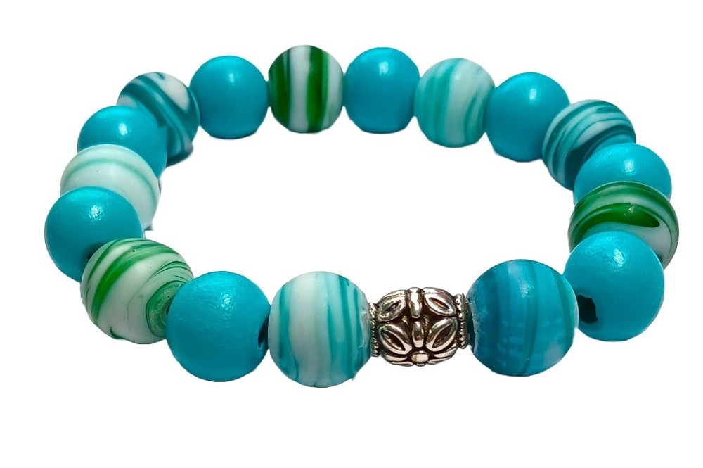 Minimalist Accent Beaded Bracelet Teal