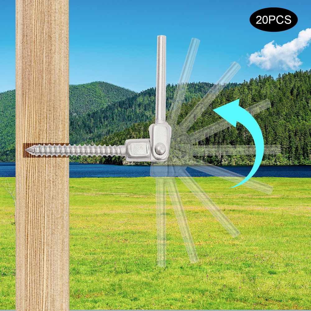 20pcs 180° Adjustable Angle Threaded Stud Tension End Cable Railing Kit NEW