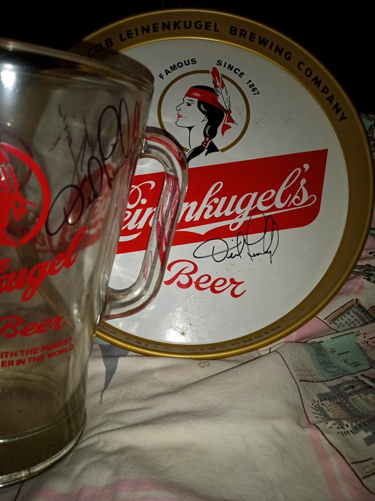 Leinenkugel's double bubble clock, Autographed tray, Signed Pitcher, Original!!