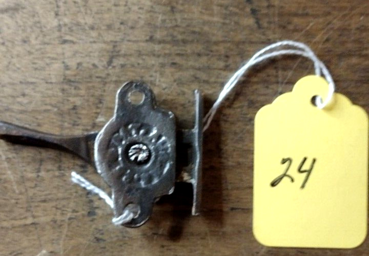 #24 VICTORIAN CAST IRON WINDOW SASH LOCK/STOP BRONZE PLATE