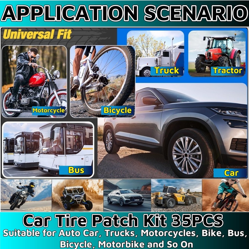 35PCS Flat Tire Repair Kit Car Patch