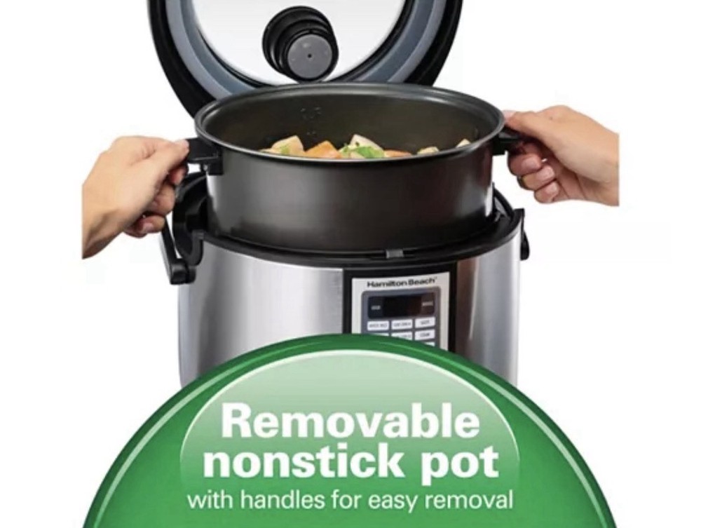 Hamilton Beach Digital MultiCooker 4.5 Quart Multi Functional Glass Lid